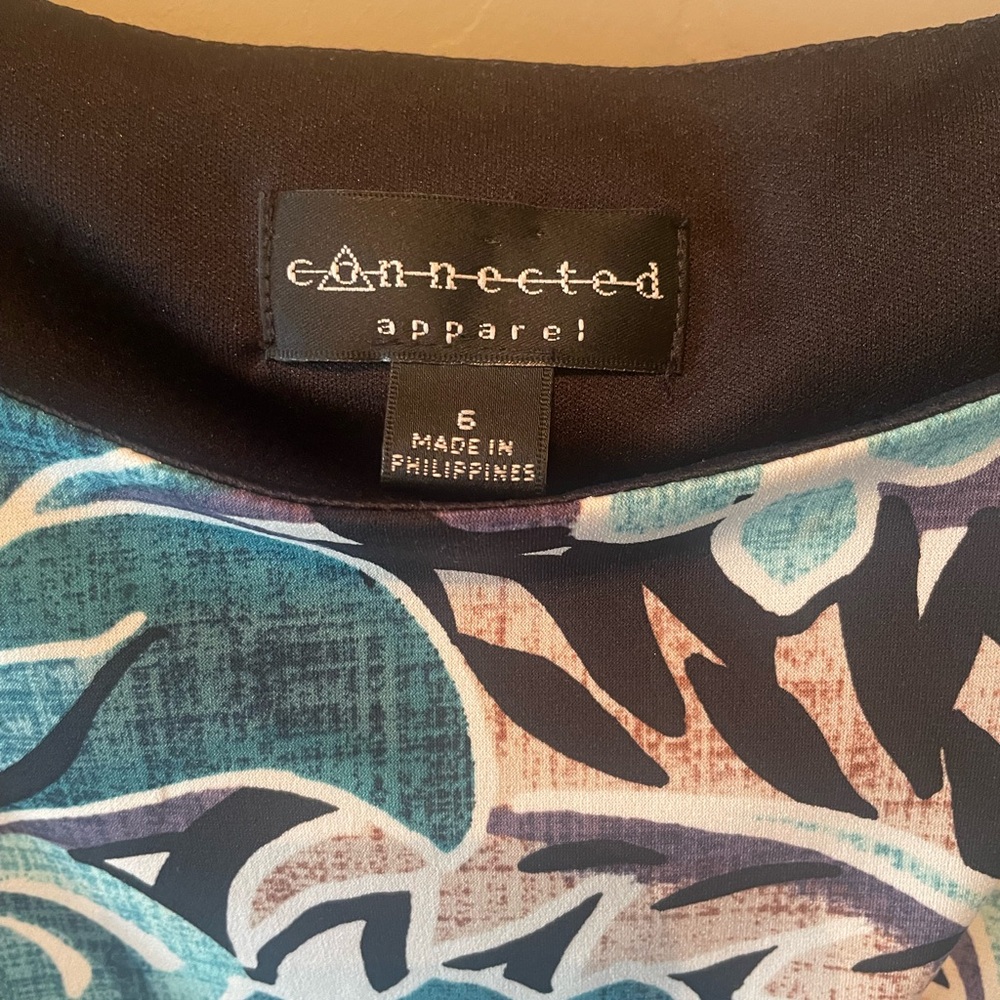 Connected Apparel Blue Floral Midi Dress - Picture 4 of 6